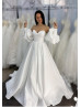 White Satin Minimalist Wedding Dress